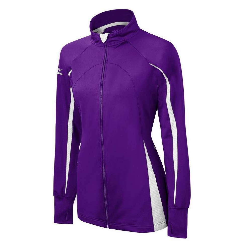 Mizuno Elite 9 Focus Full-Zip Jacka Dam Lila Vita | 132854RFM