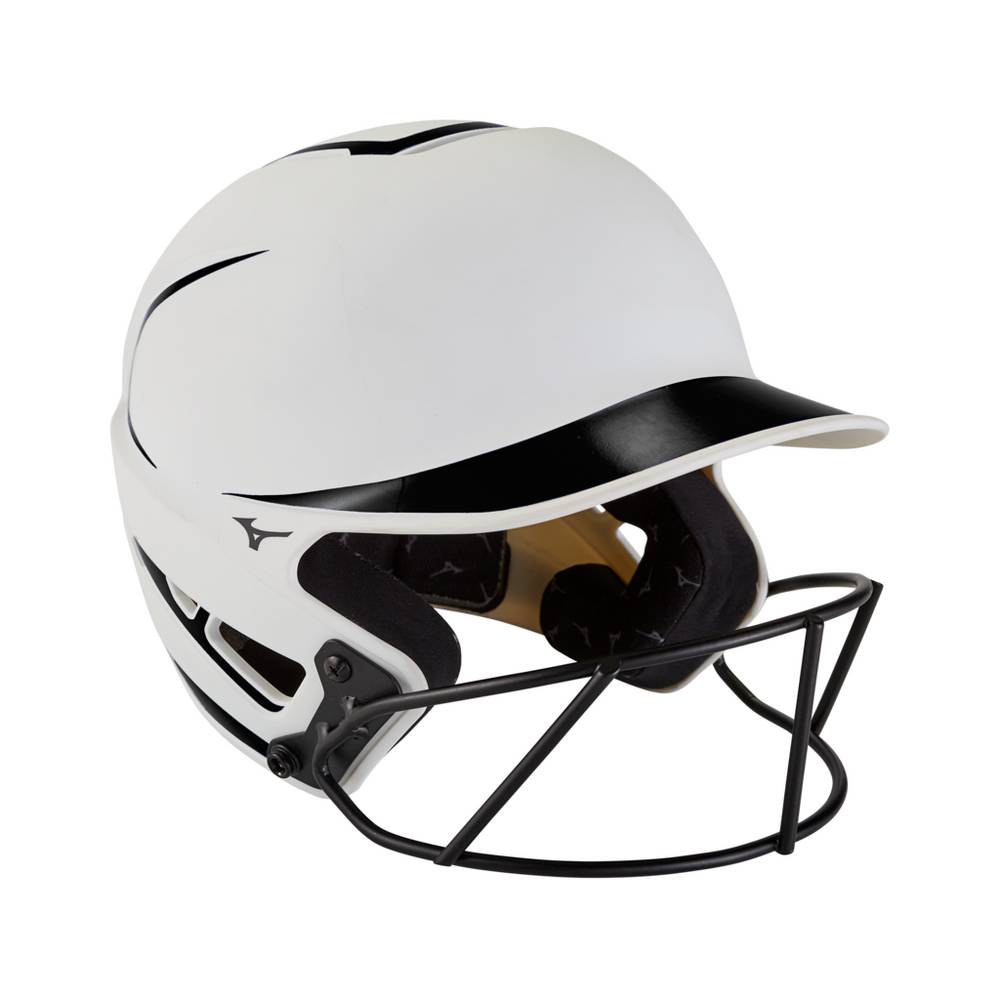 Mizuno F6 Fastpitch Softball Batting Helmet Dam Vita Svarta | 869745NXY