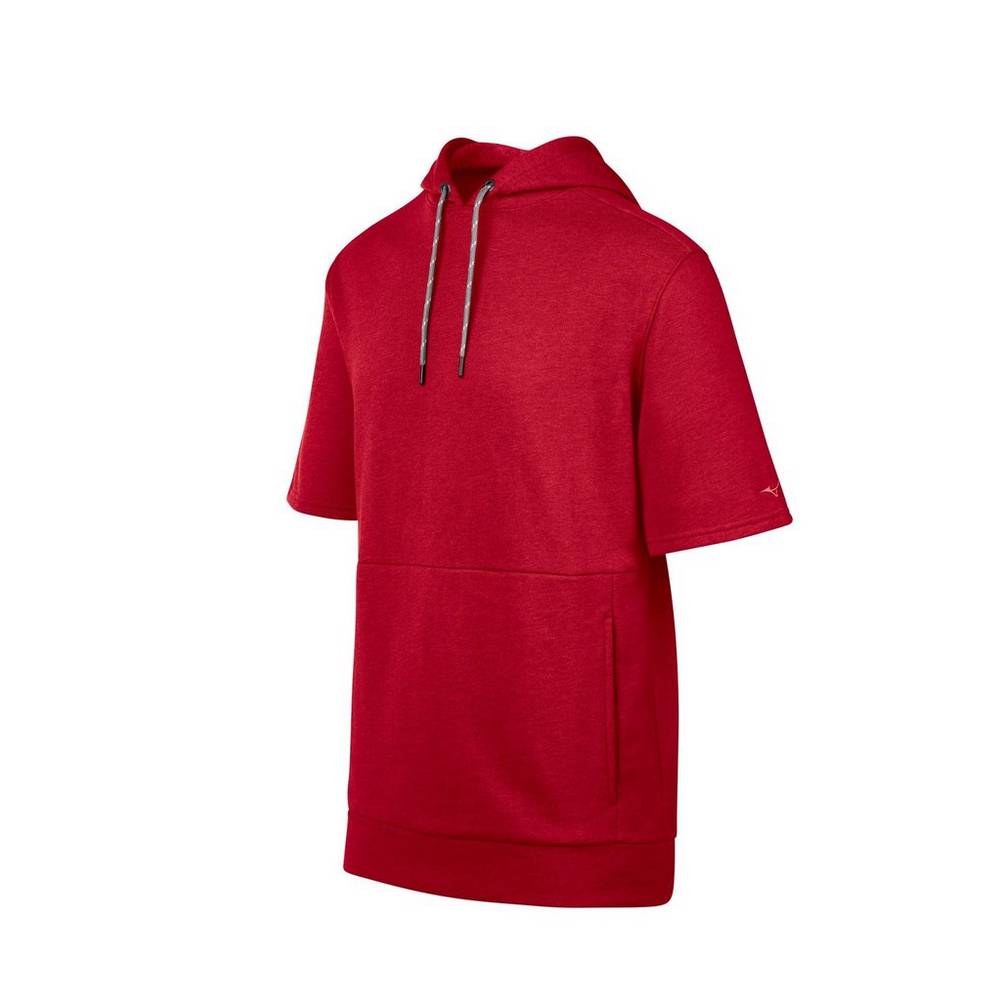 Mizuno Game Time Korta Sleeve Hoodie Herr Röda | 278645ZKO