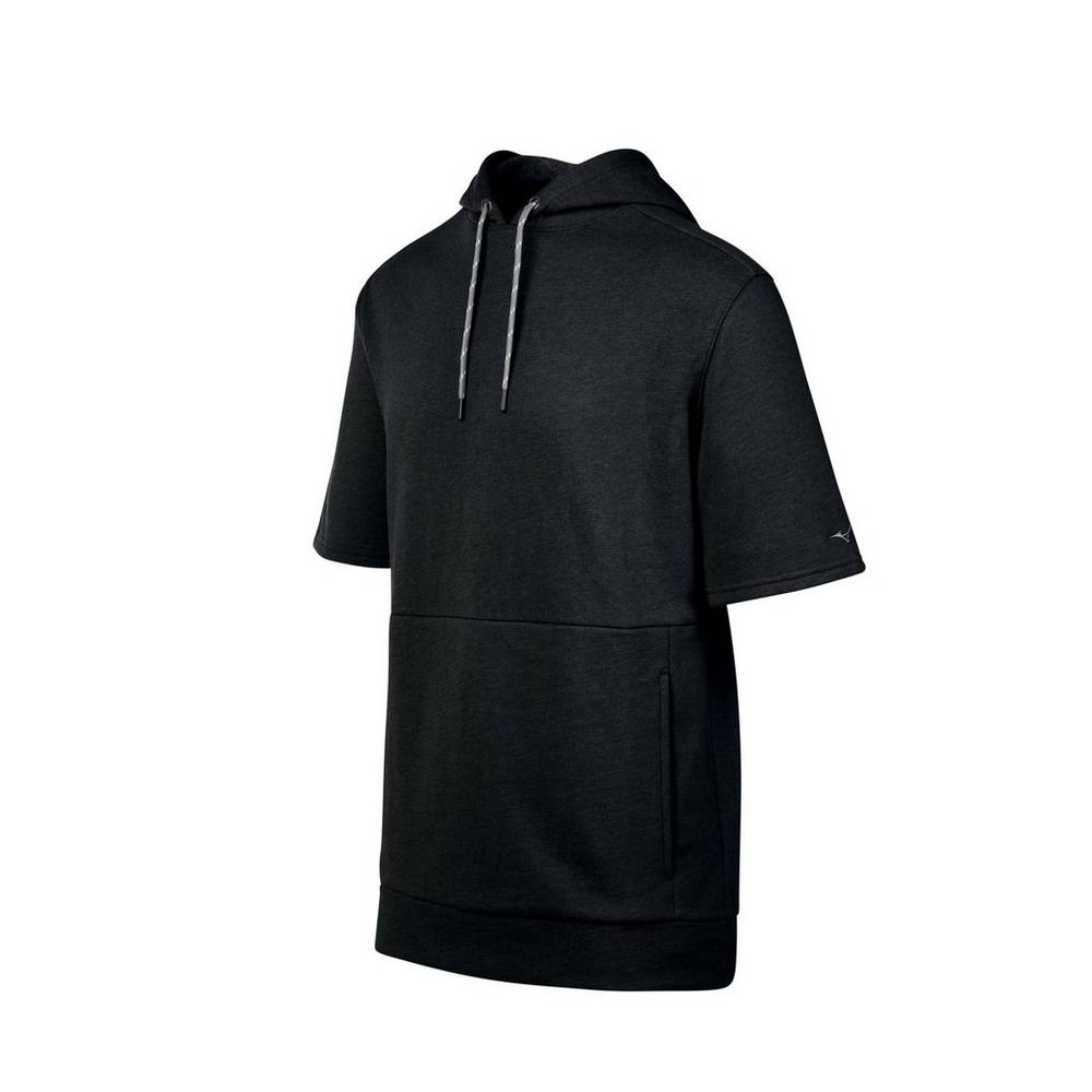 Mizuno Game Time Korta Sleeve Hoodie Herr Svarta | 892547RKQ