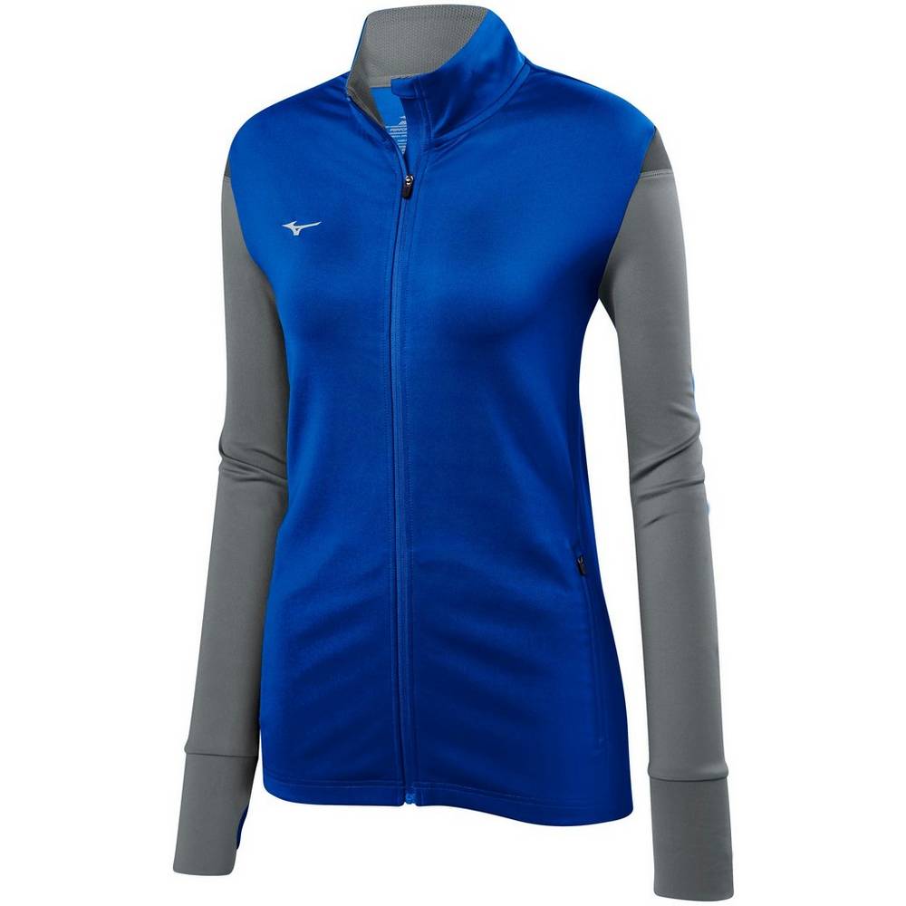 Mizuno Horizon Full Zip Volleyball Jacka Dam Kungsblått Grå | 182405WIG