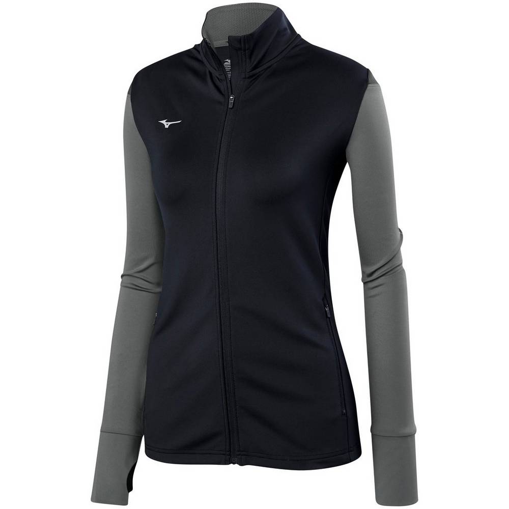 Mizuno Horizon Full Zip Volleyball Jacka Dam Svarta Grå | 395610JYT