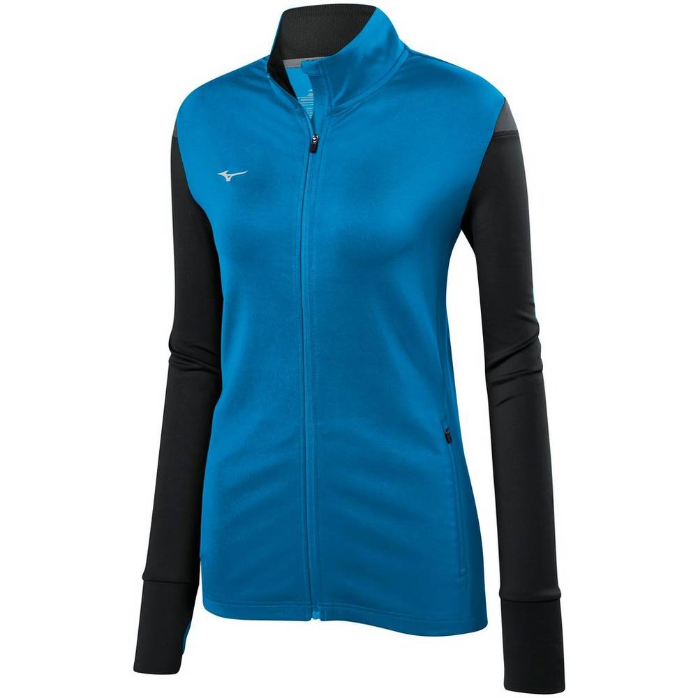 Mizuno Horizon Full Zip Volleyball Jacka Dam Blå Svarta | 708143KQO