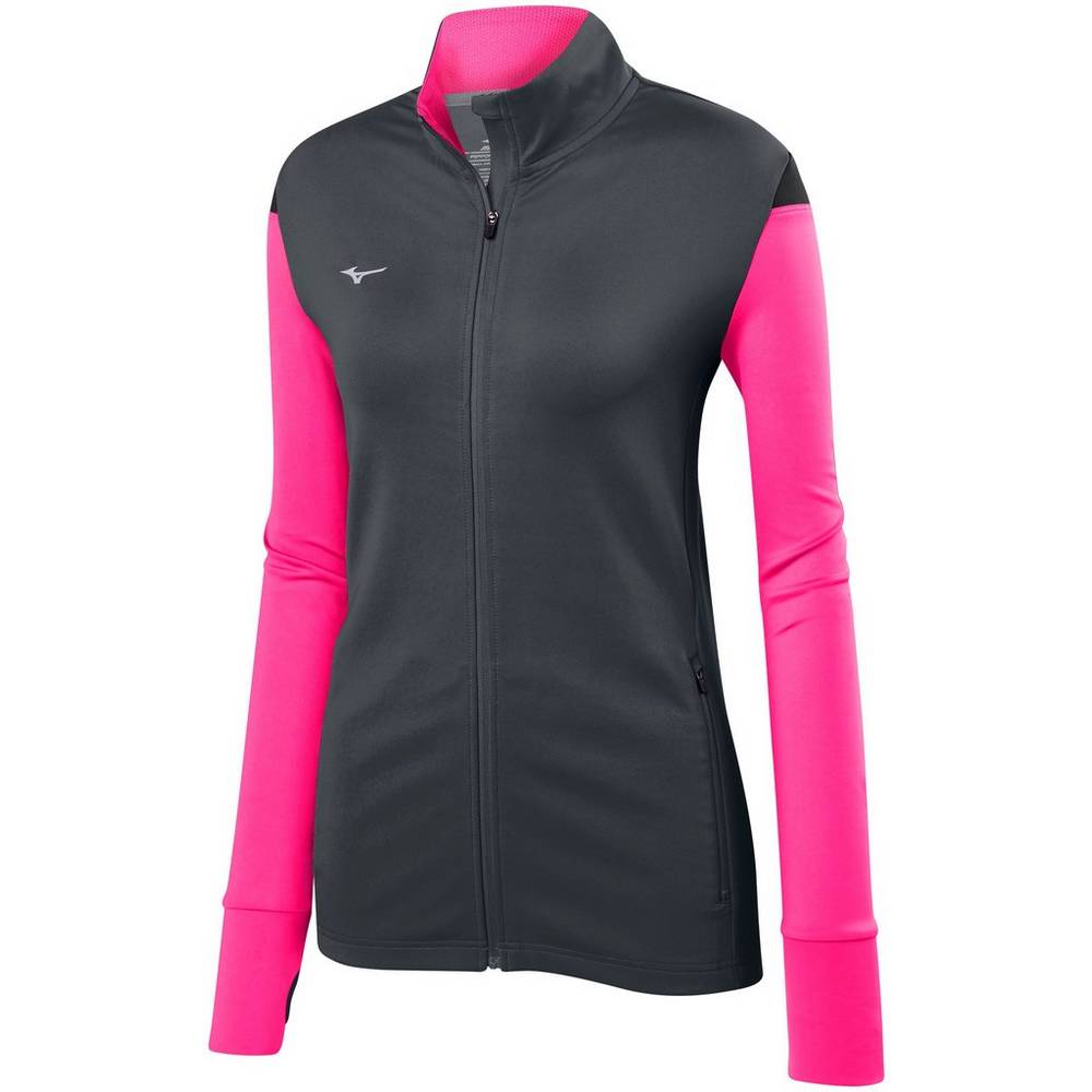 Mizuno Horizon Full Zip Volleyball Jacka Dam Grå Rosa Svarta | 810234KRT