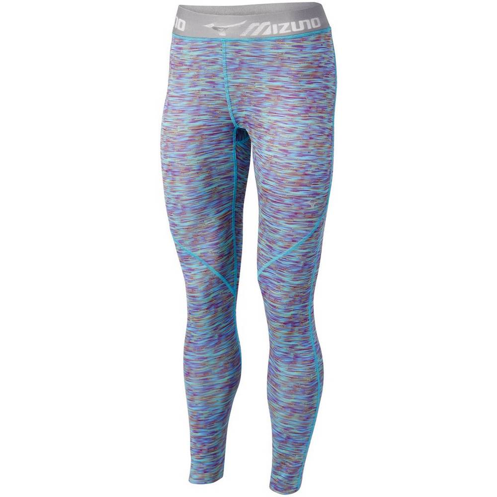 Mizuno Impulse Print Long Tights Dam Blå Turkos | 409568CHN