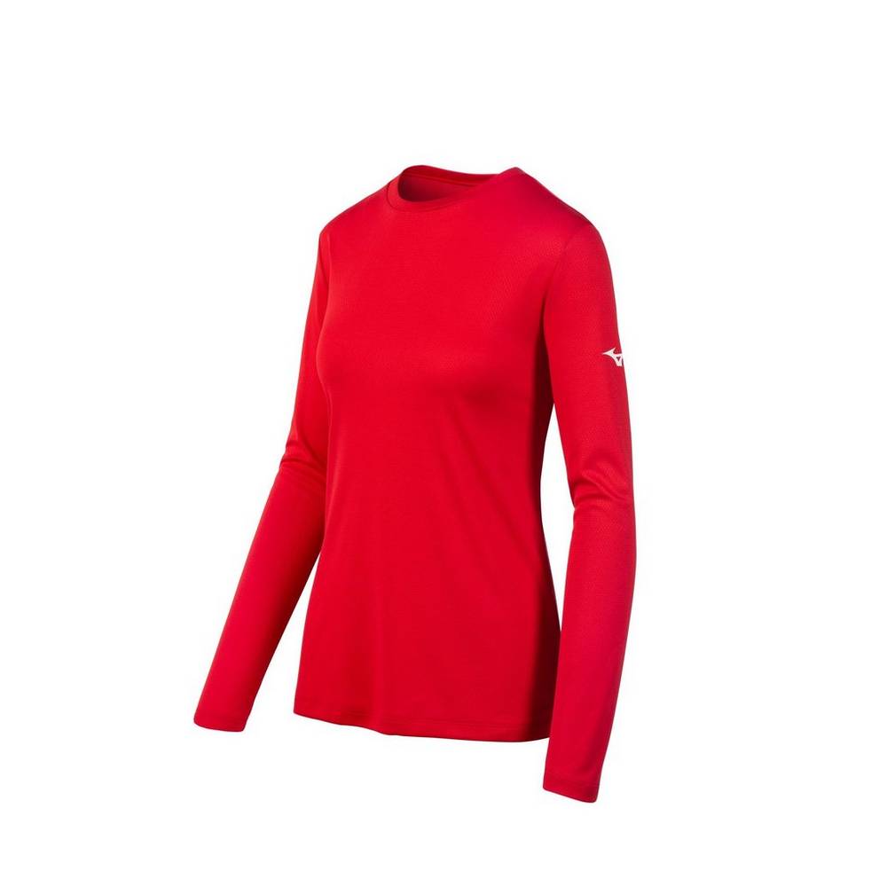 Mizuno Long Sleeve T shirts Dam Röda | 694831VNA