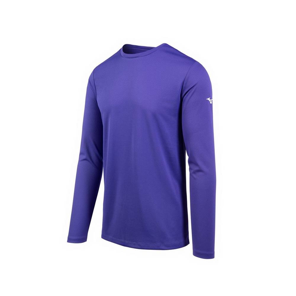 Mizuno Long Sleeve T shirts Herr Lila | 614350QMR