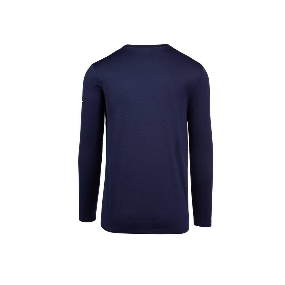 Mizuno Long Sleeve T shirts Herr Marinblå | 162537QBX