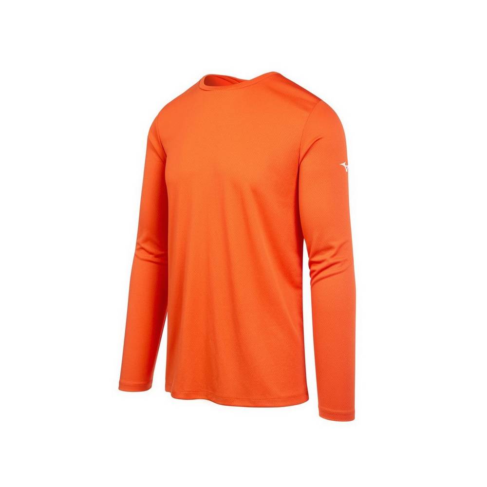 Mizuno Long Sleeve T shirts Herr Orange | 502967DGL