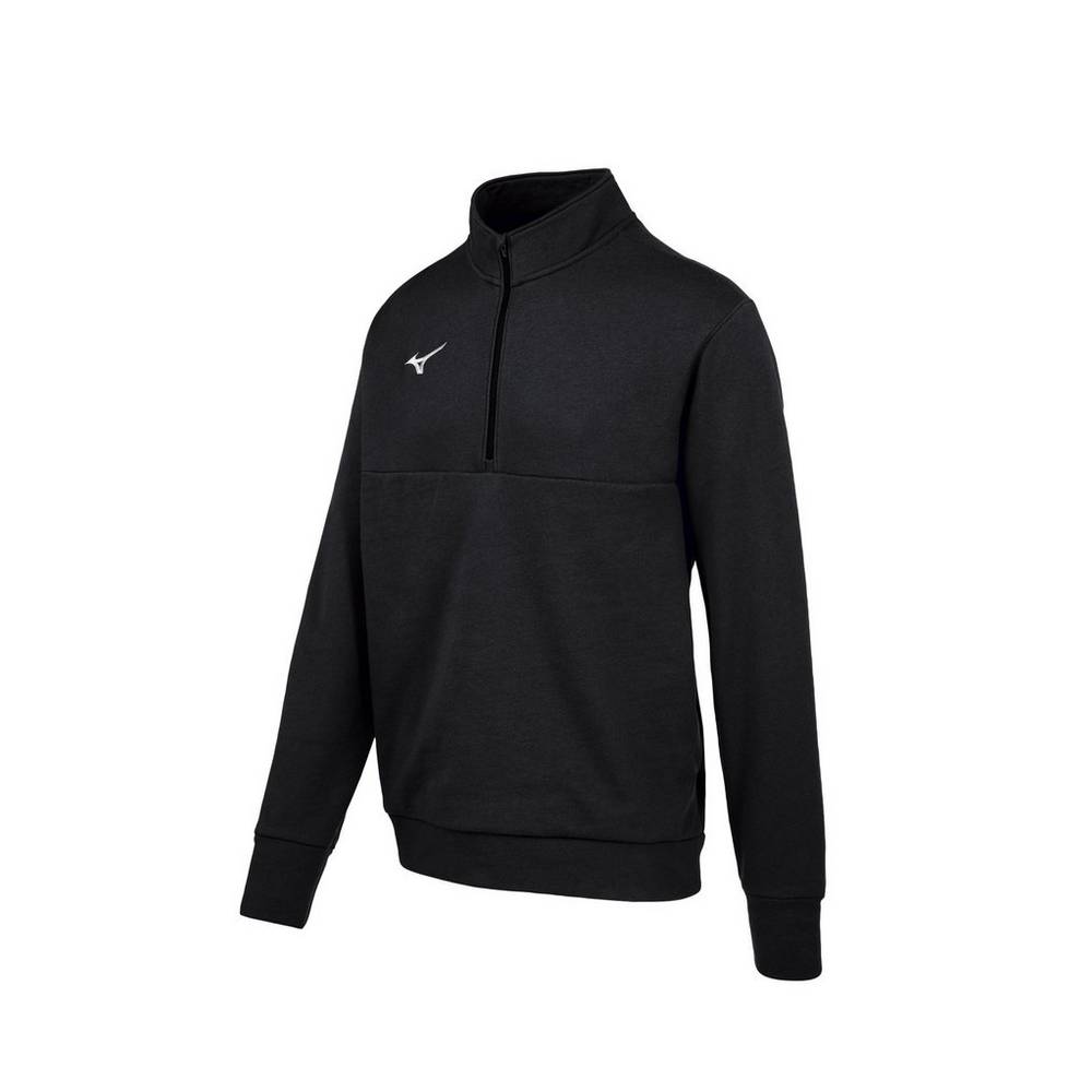 Mizuno MZ1 1/4 Zip Fleece Sweatshirt Herr Svarta | 657314PKD