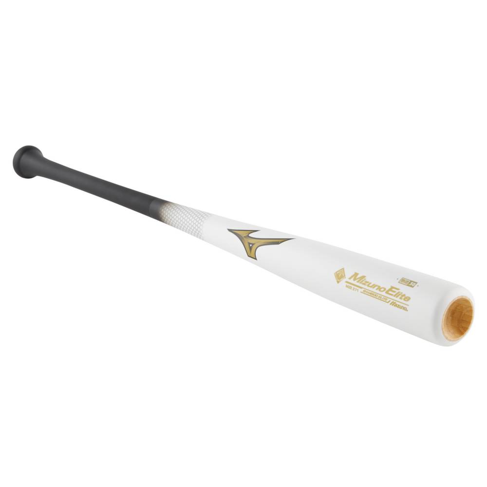 Mizuno MZE 271 Bamboo Elite Wood Baseball Baseball Bat Herr Vita Svarta | 502931DFU