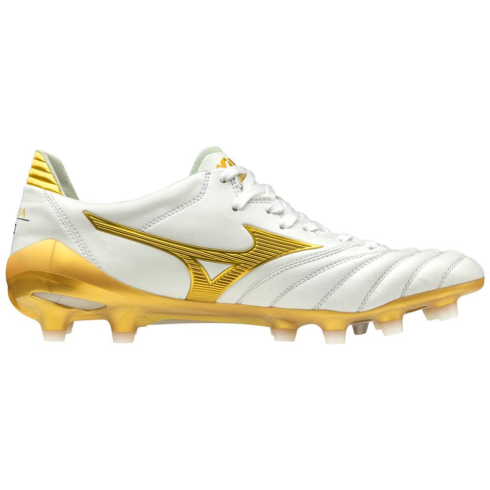 Mizuno Morelia Neo II Made in Japan Fotbollskor Herr Vita Guld | 084951BIR