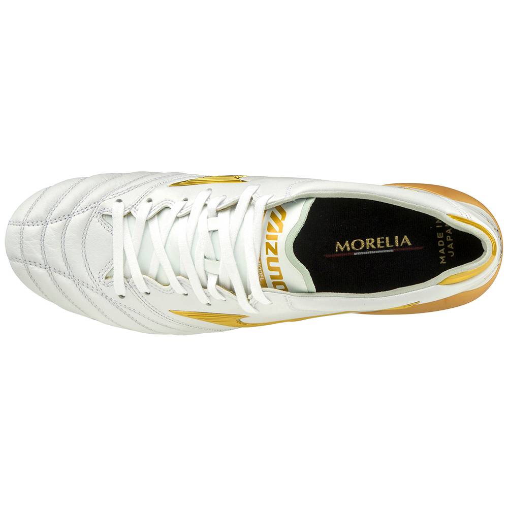 Mizuno Morelia Neo II Made in Japan Fotbollskor Herr Vita Guld | 084951BIR