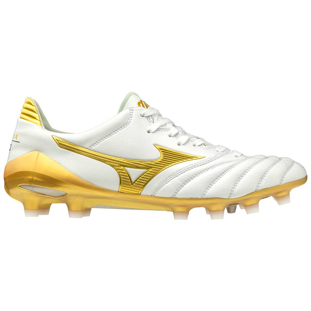 Mizuno Morelia Neo II Made in Japan Fotbollskor Herr Vita Guld | 084951BIR