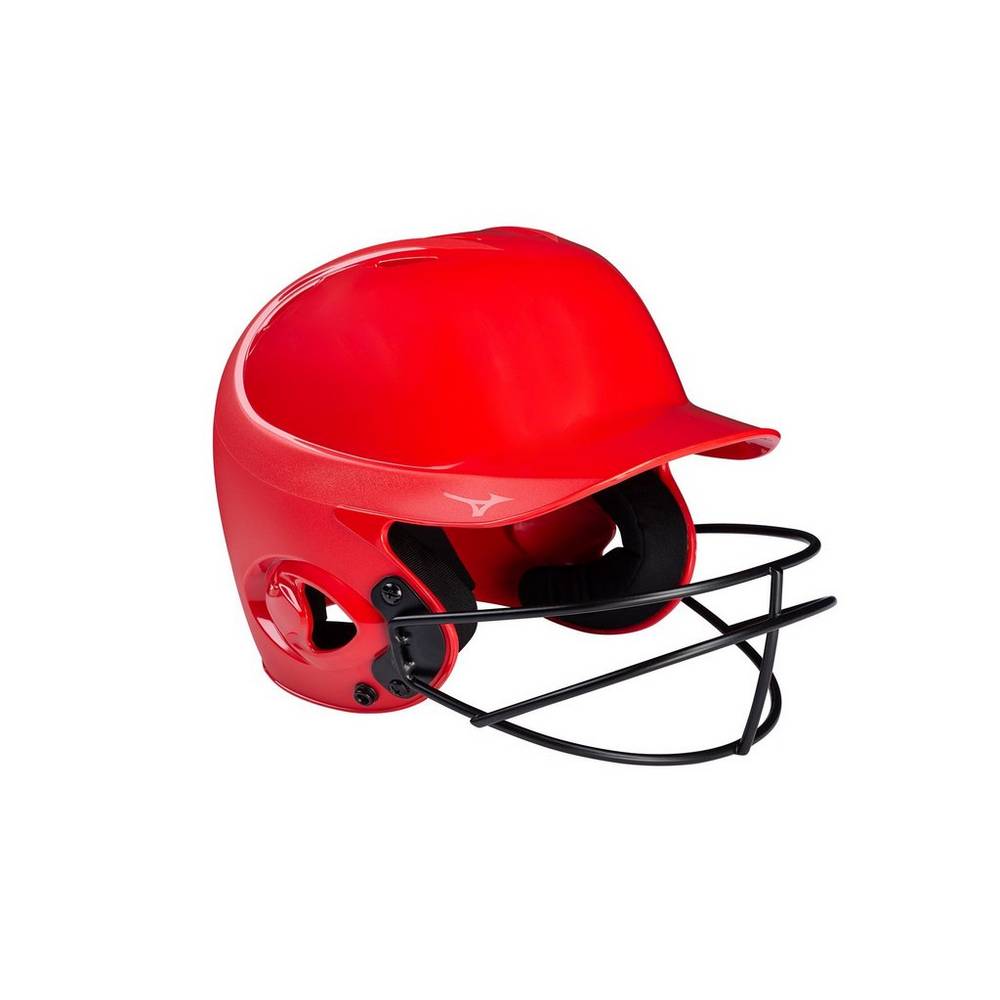 Mizuno Mvp Series Solid Batting Helmet With Fastpitch Softball Mask Helmet Dam Röda | 328097STB