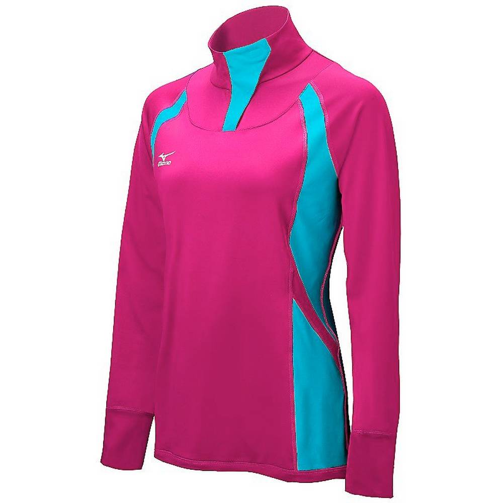 Mizuno Nine Kollektion: Drive Half-Zip Jacka Dam Rosa Blå | 495810NCM