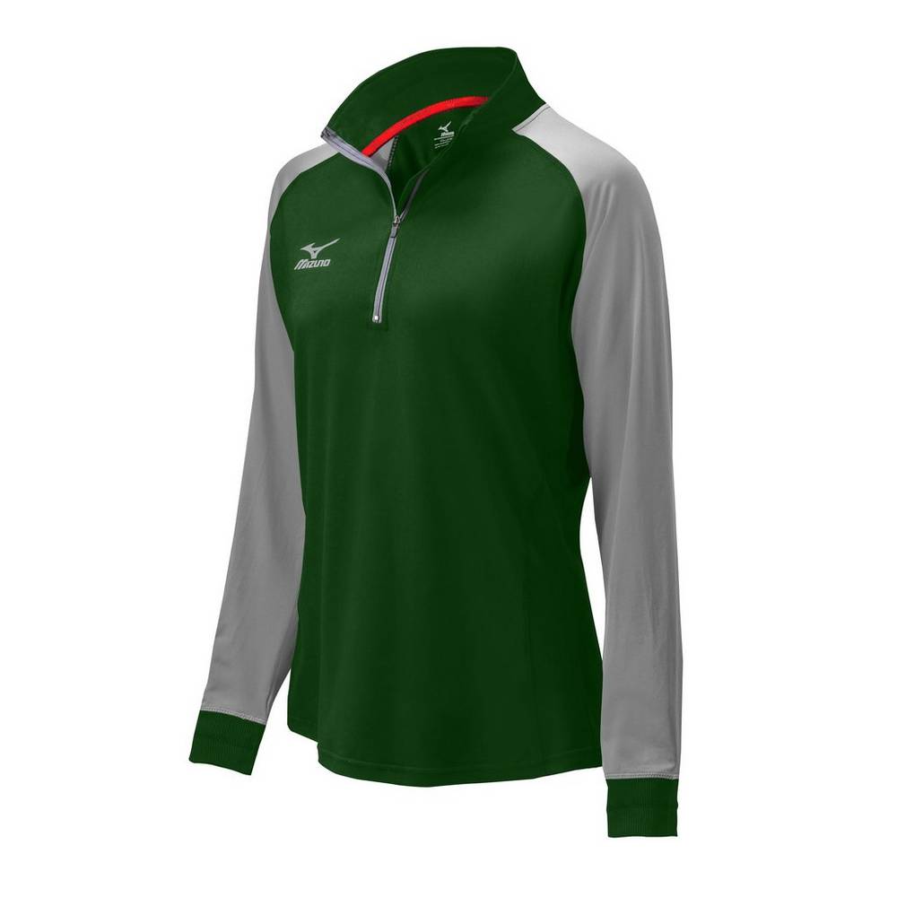 Mizuno Prime 1/2 Zip Volleyball Jacka Dam Gröna Grå | 912065ZPE