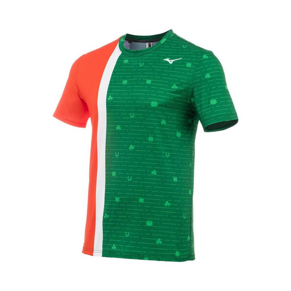 Mizuno Printable Korta Sleeve Löpar T shirts Herr Gröna | 238075BEK