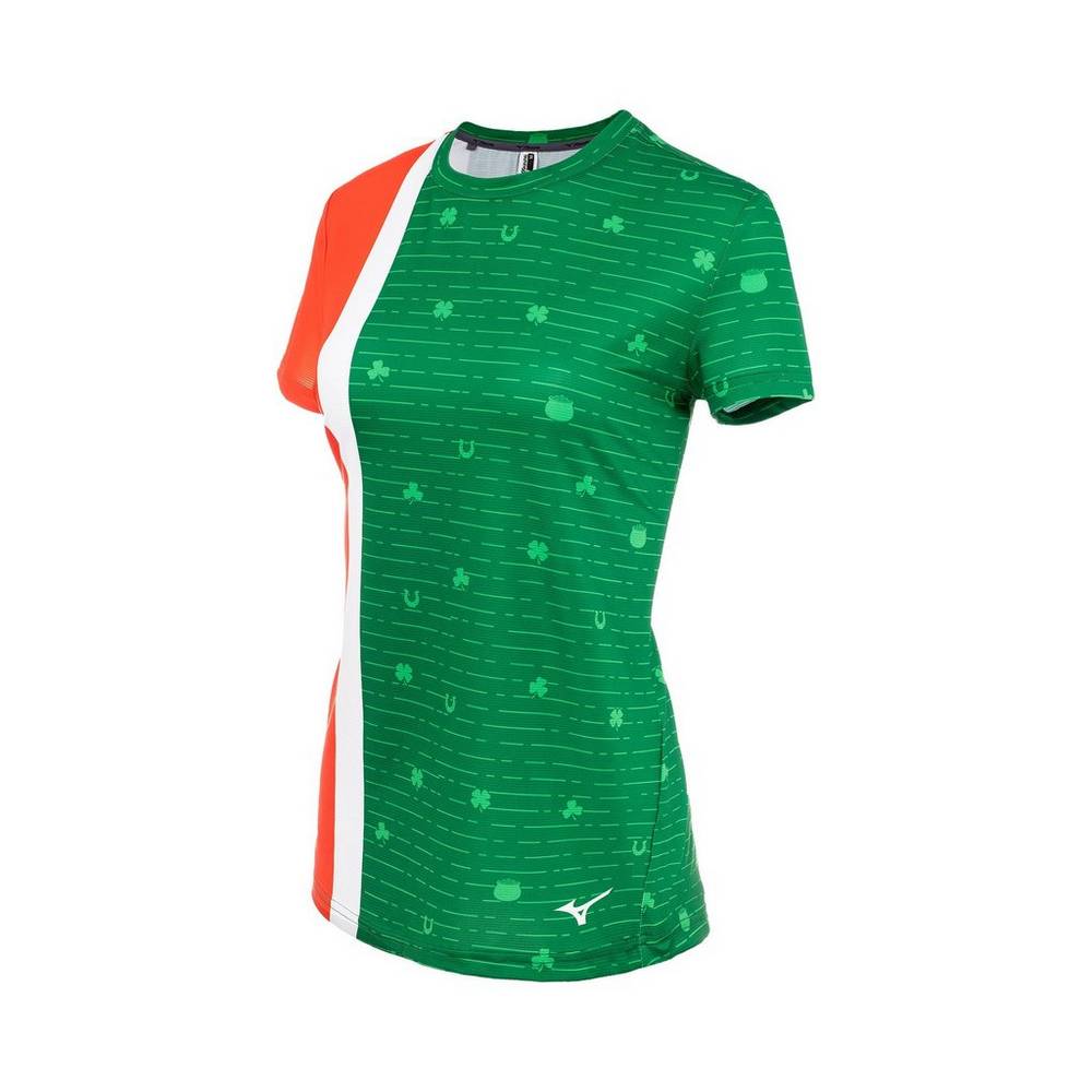 Mizuno Printable Korta Sleeve T shirts Dam Gröna | 120875EYD