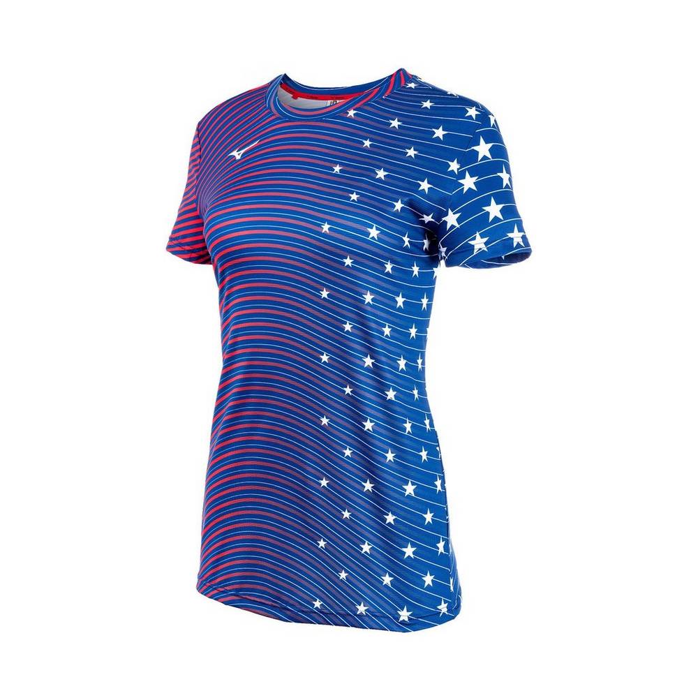 Mizuno Printable Korta Sleeve T shirts Dam Marinblå | 253940YIF