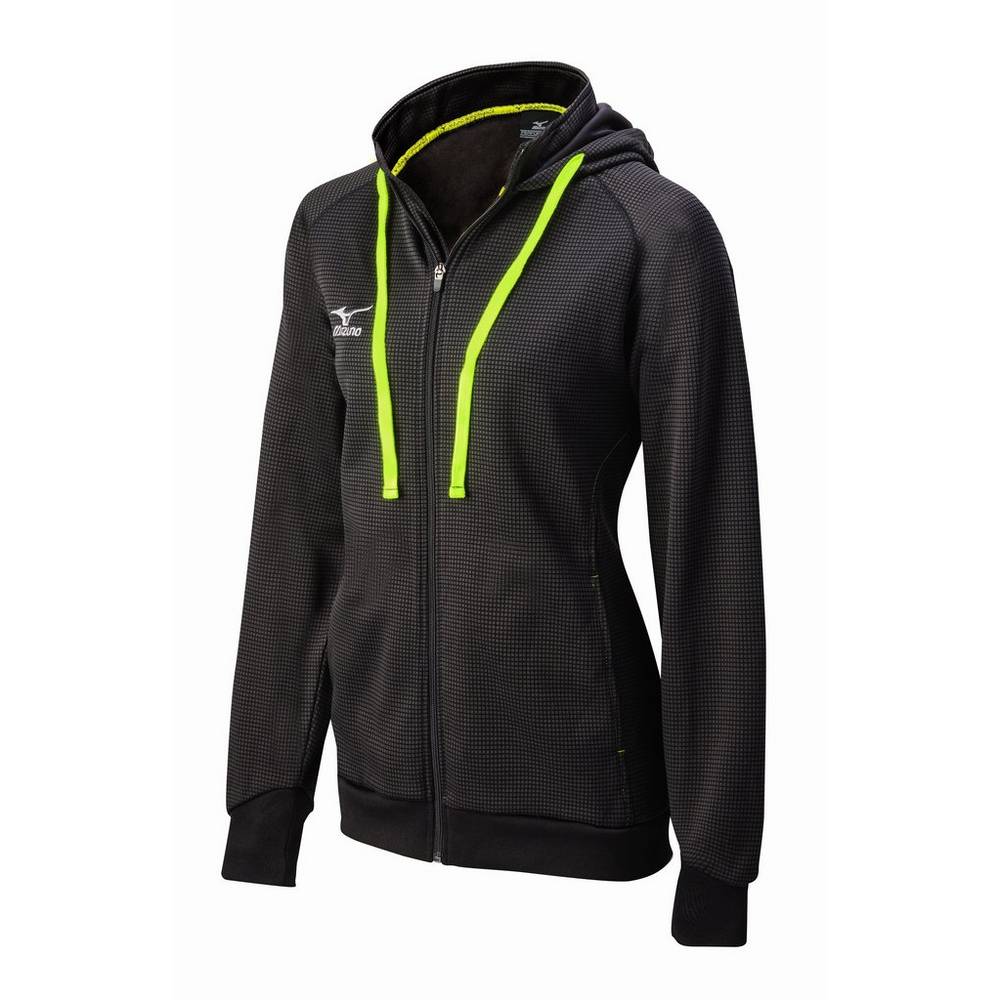 Mizuno Pro Full Zip Hoody Hoodie Dam Svarta Citron | 723051OJY