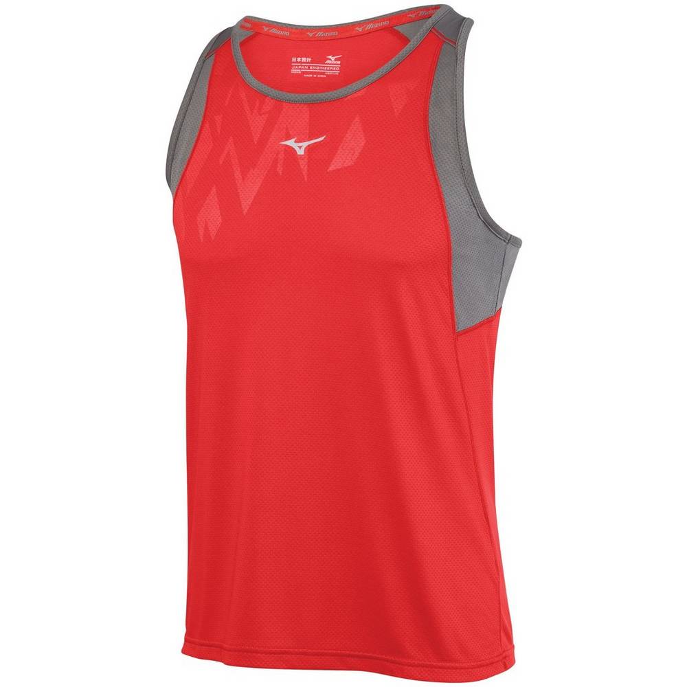 Mizuno Singlet Alpha Vent Tank Tops Herr Röda | 194532IWZ