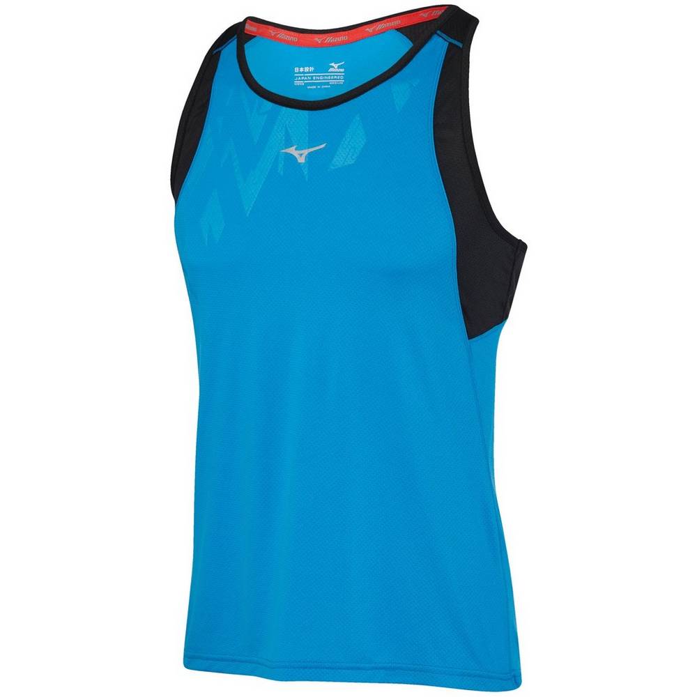 Mizuno Singlet Alpha Vent Tank Tops Herr Blå Svarta | 918502IUW