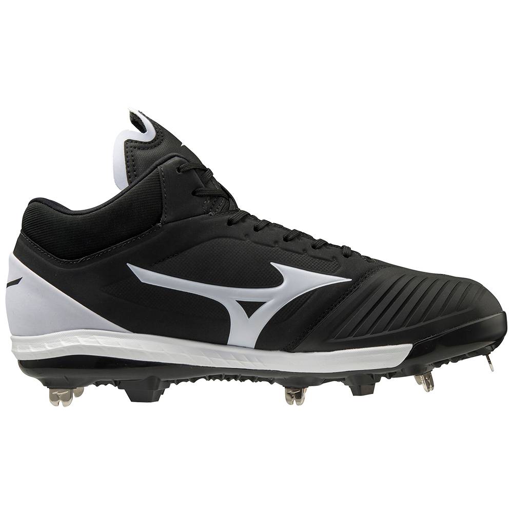 Mizuno Sweep 5 Mid Metal Baseball Skor Dam Svarta Vita | 247103BJL