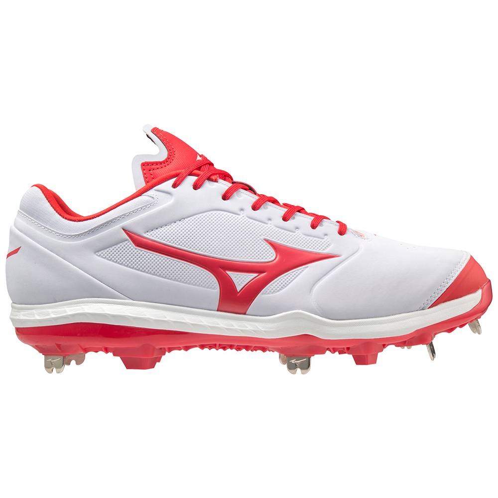 Mizuno Sweep 5 Mid Metal Baseball Skor Dam Vita Röda | 792831AUL