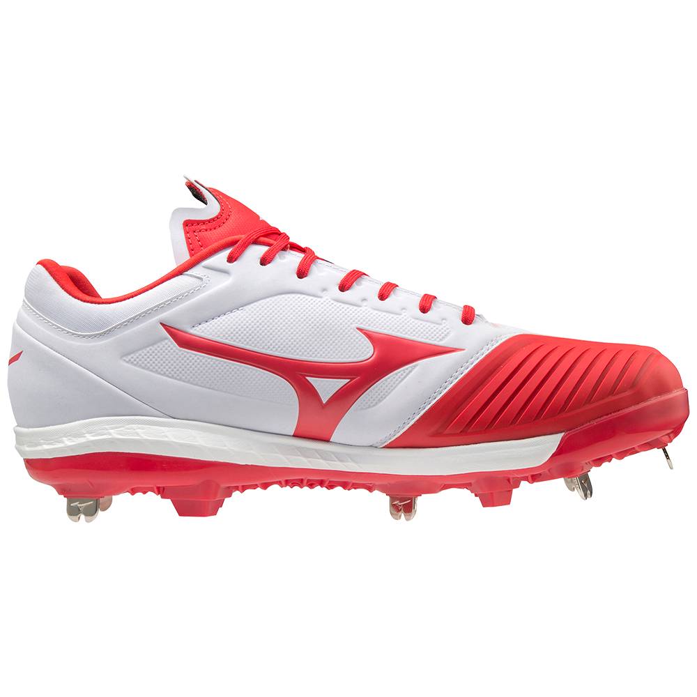 Mizuno Sweep 5 Mid Metal Baseball Skor Dam Vita Röda | 792831AUL