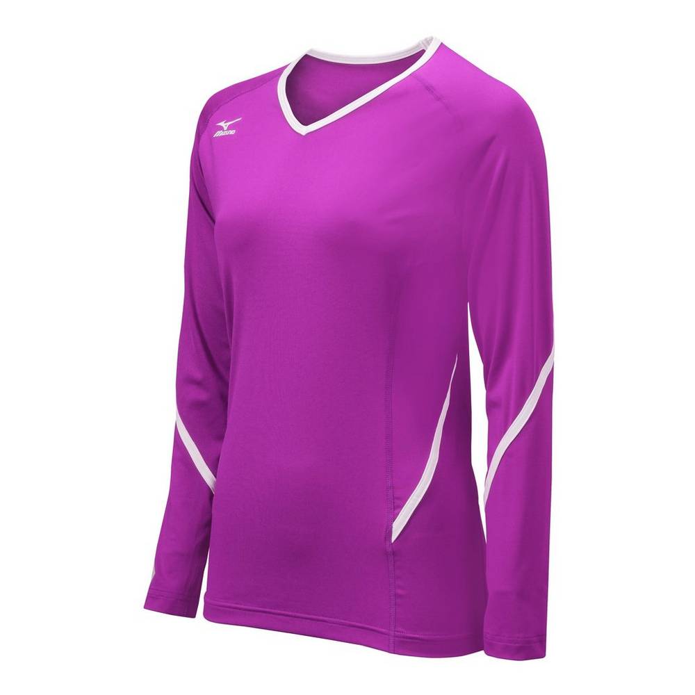 Mizuno Techno Generation Long Sleeve Volleyball Jersey Dam Lila Vita | 250947HBW