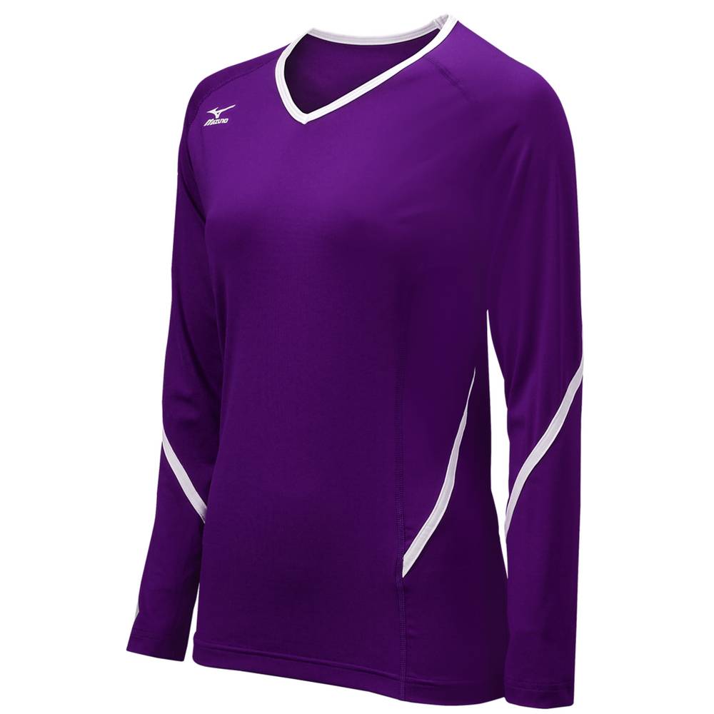 Mizuno Techno Generation Long Sleeve Volleyball Jersey Dam Lila Vita | 269573OIN