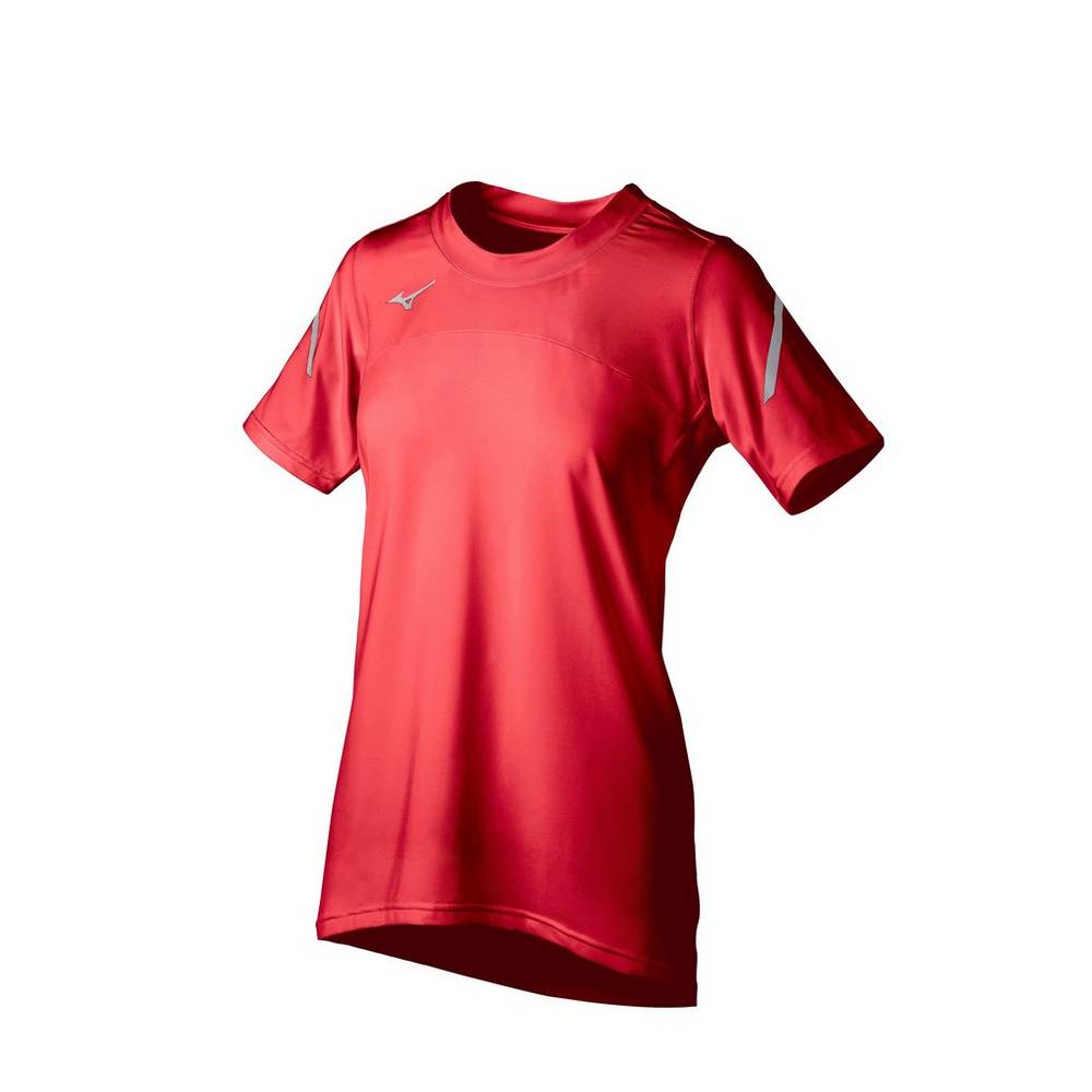 Mizuno Techno VII Korta Sleeve Jersey Dam Röda | 407813CWR