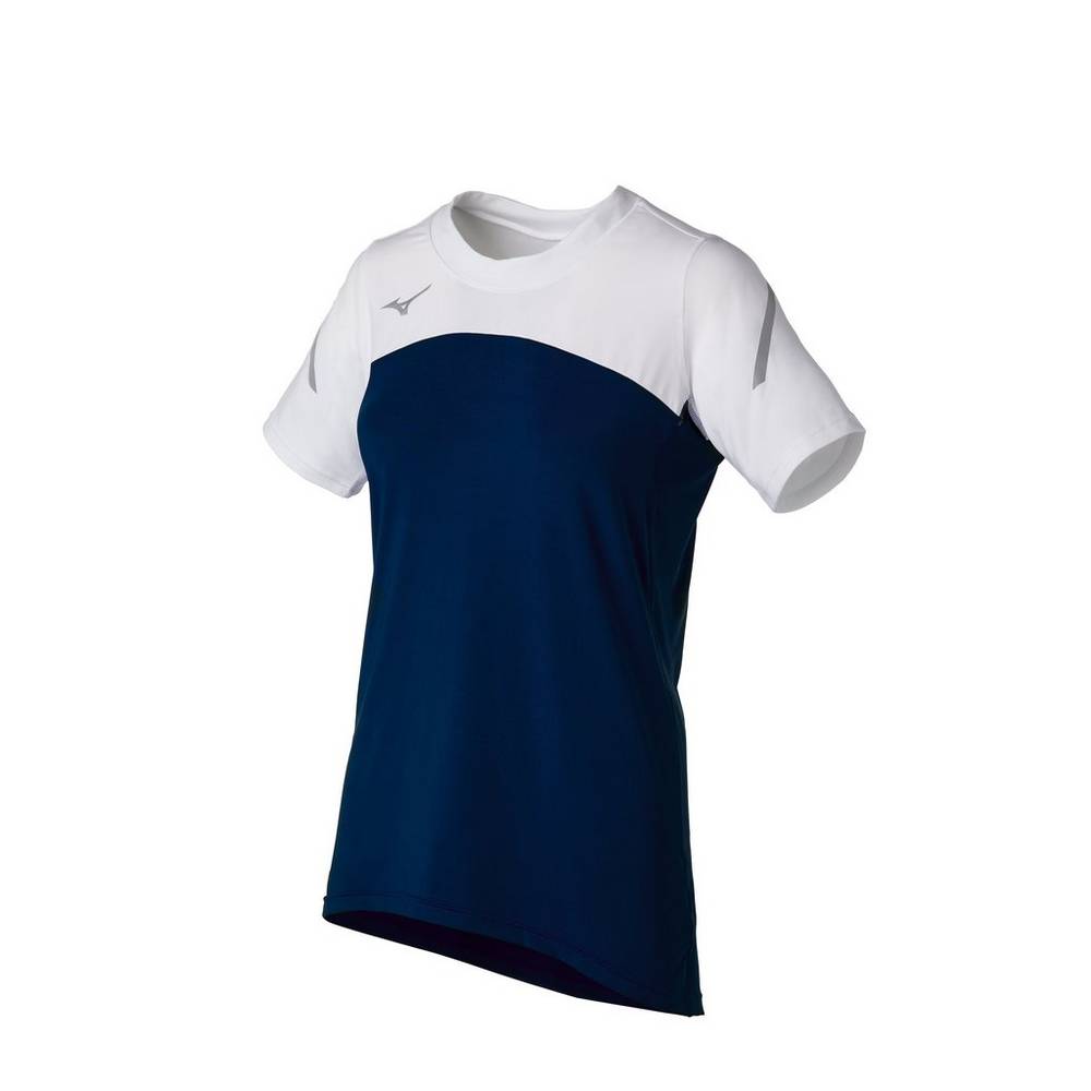 Mizuno Techno VII Korta Sleeve Jersey Dam Marinblå Vita | 854612DQE