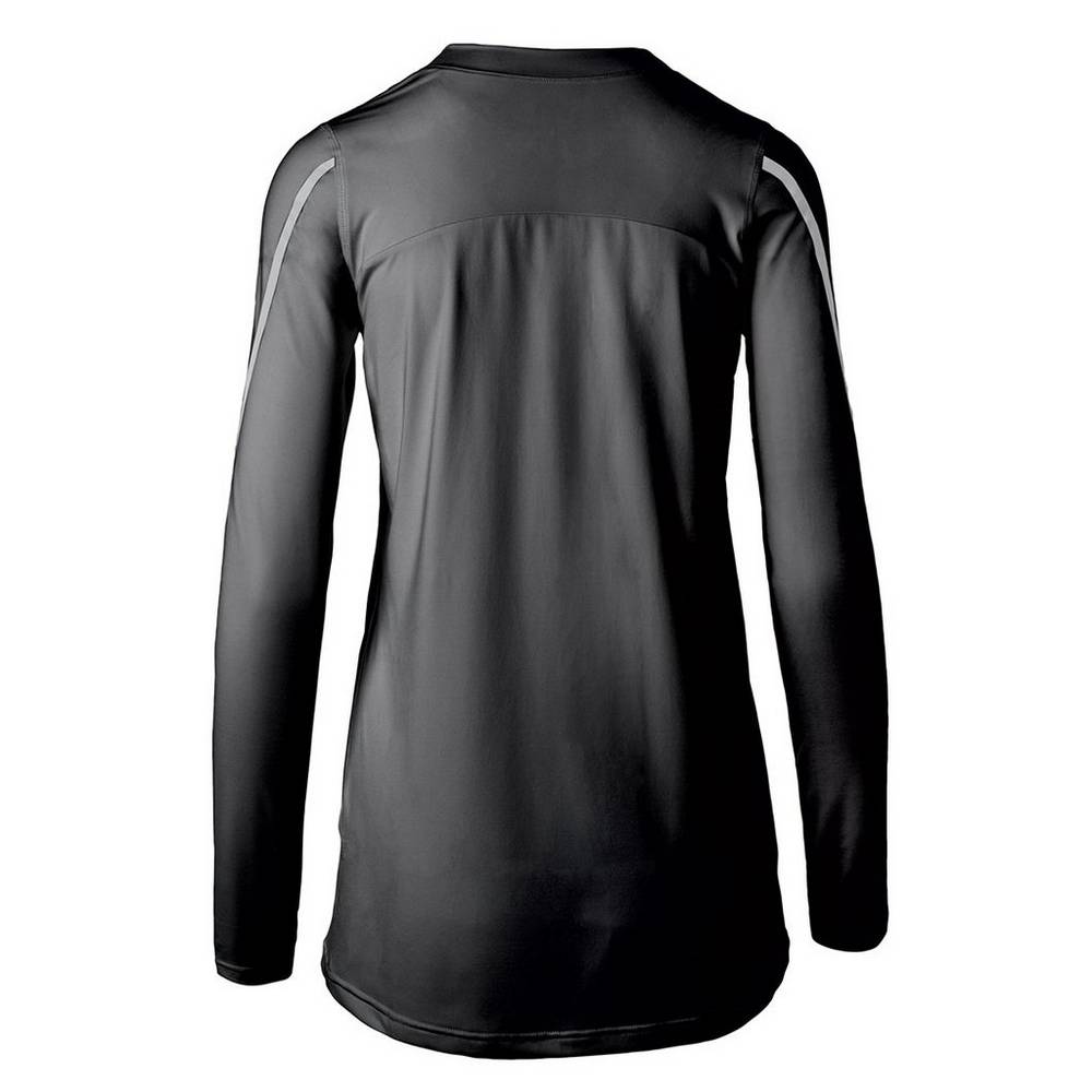 Mizuno Techno VII Long Sleeve Volleyball Jersey Dam Svarta | 581427ZTR