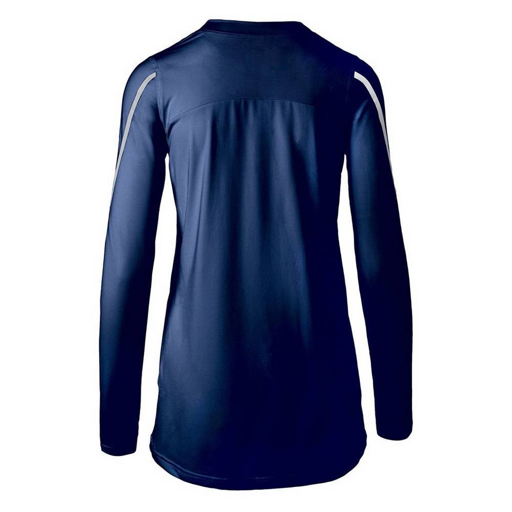 Mizuno Techno VII Long Sleeve Volleyball Jersey Dam Marinblå | 763518QYG