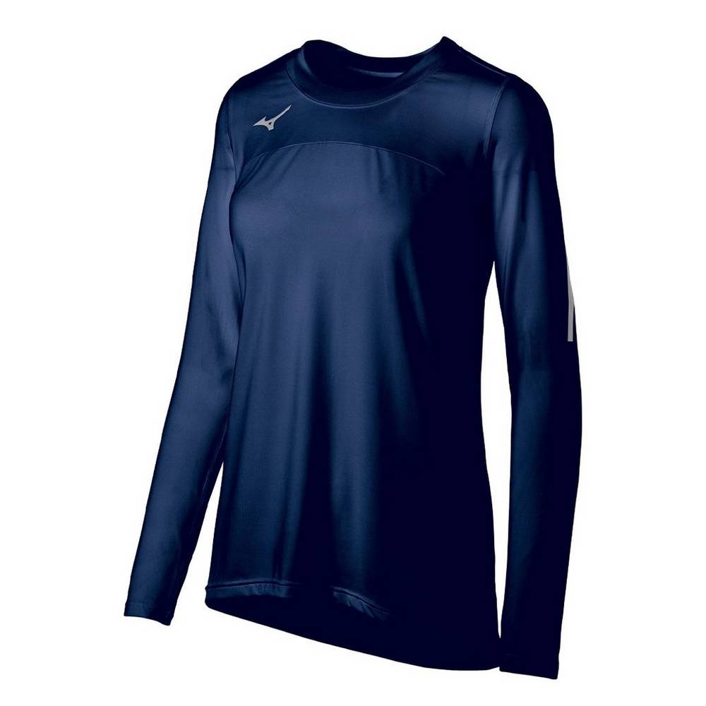 Mizuno Techno VII Long Sleeve Volleyball Jersey Dam Marinblå | 763518QYG