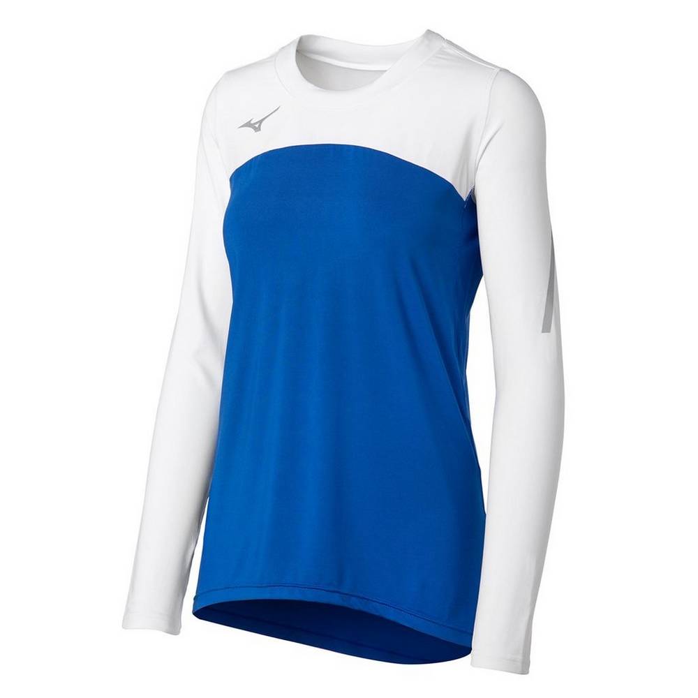 Mizuno Techno VII Long Sleeve Volleyball Jersey Dam Kungsblått Vita | 790146EMF