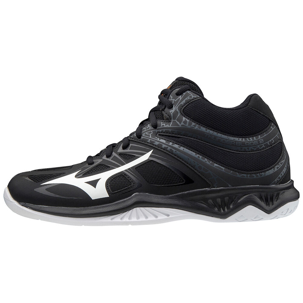 Mizuno Thunder Blade 2 Mid Volleybollskor Dam Svarta Vita | 290468BAC