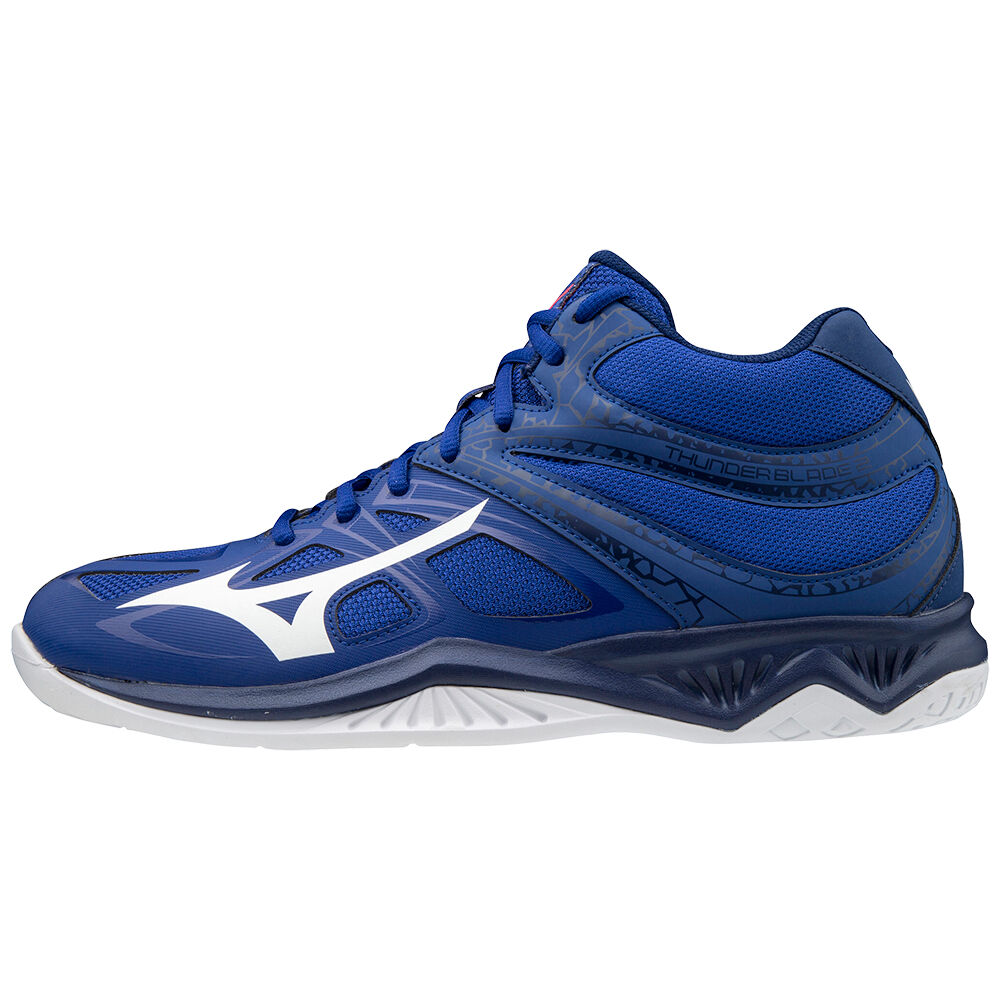 Mizuno Thunder Blade 2 Mid Volleybollskor Herr Blå Vita Rosa | 869432VDT