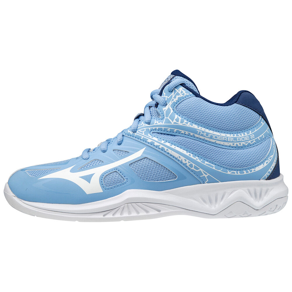 Mizuno Thunder Blade 2 Mid Volleybollskor Dam Blå Vita | 965820YXJ