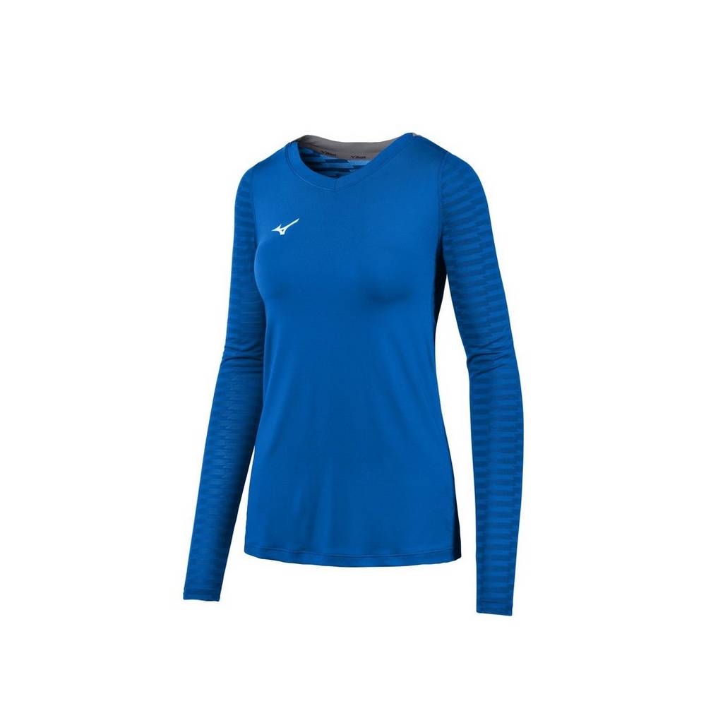 Mizuno United Long Sleeve Jersey Dam Kungsblått | 021697JCO