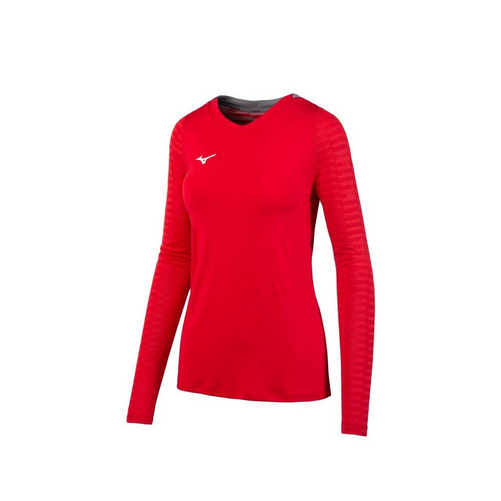 Mizuno United Long Sleeve Jersey Dam Röda | 852906RIF