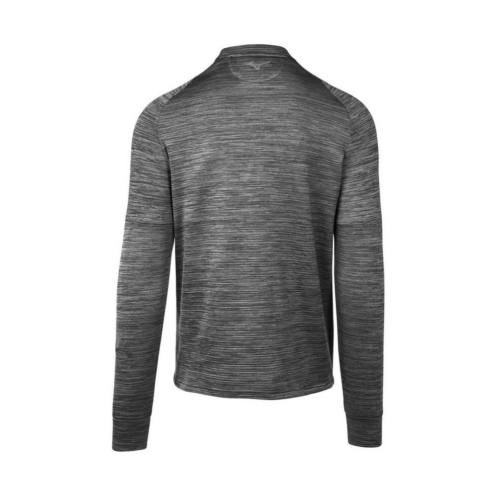 Mizuno Velocity Long Sleeve Crew T shirts Herr Grå | 145279QDC