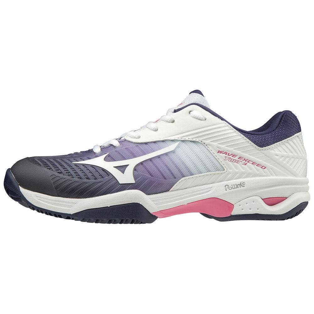 Mizuno WAVE EXCEED TOUR 3CC Tennisskor Dam Vita Lila Rosa | 206419JEG