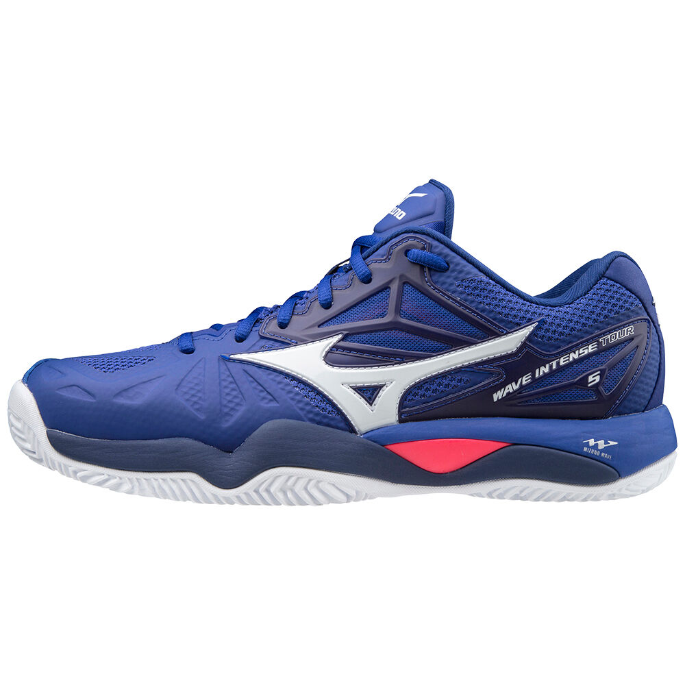 Mizuno WAVE INTENSE TOUR 5 CC Tennisskor Herr Blå Vita Rosa | 420865AKV