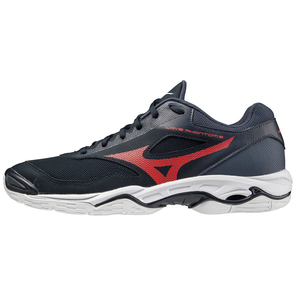 Mizuno WAVE PHANTOM 2 Handbollsskor Dam Marinblå Röda Svarta | 069152VQP