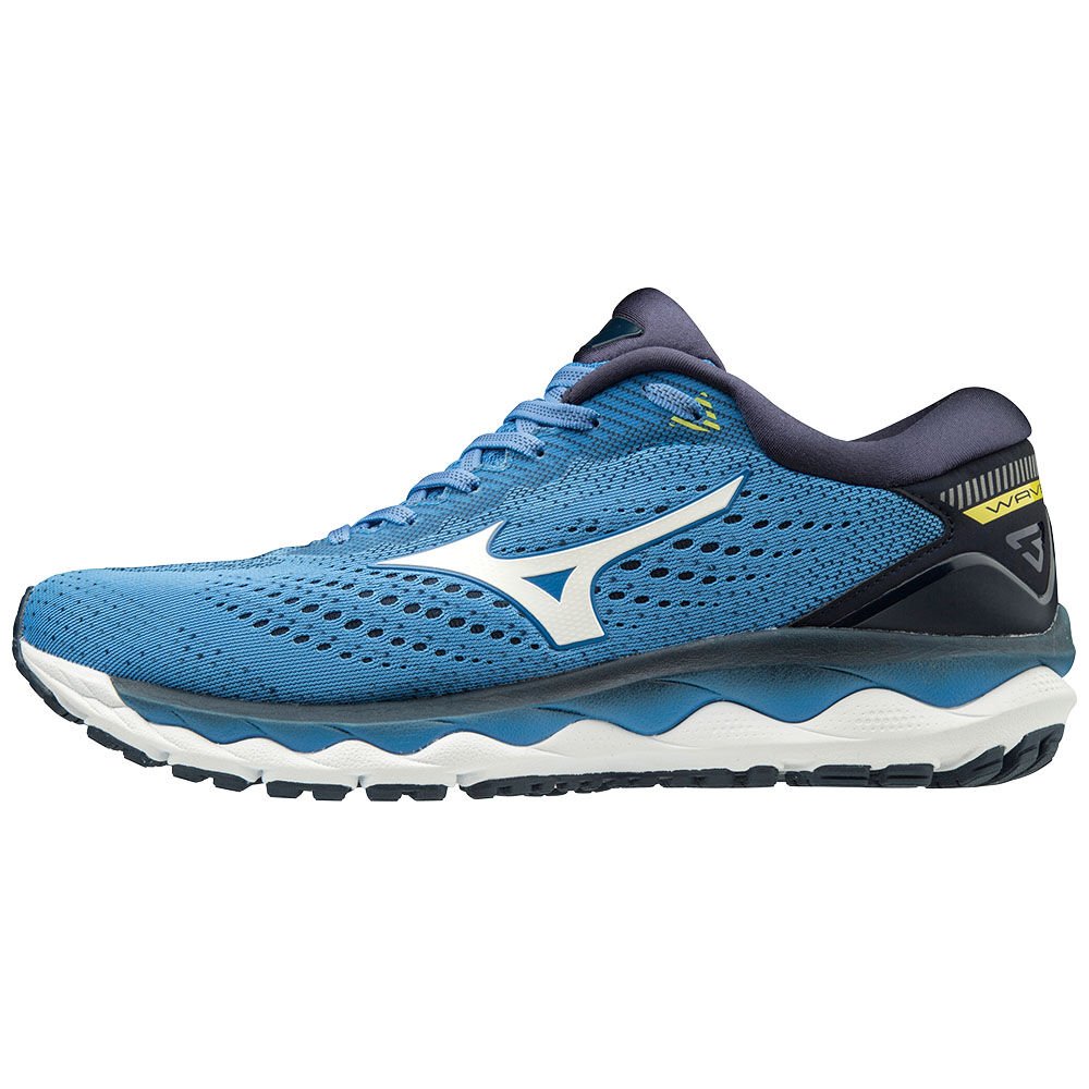 Mizuno WAVE SKY 3 Löparskor Herr Blå Vita Gula | 603158JSU