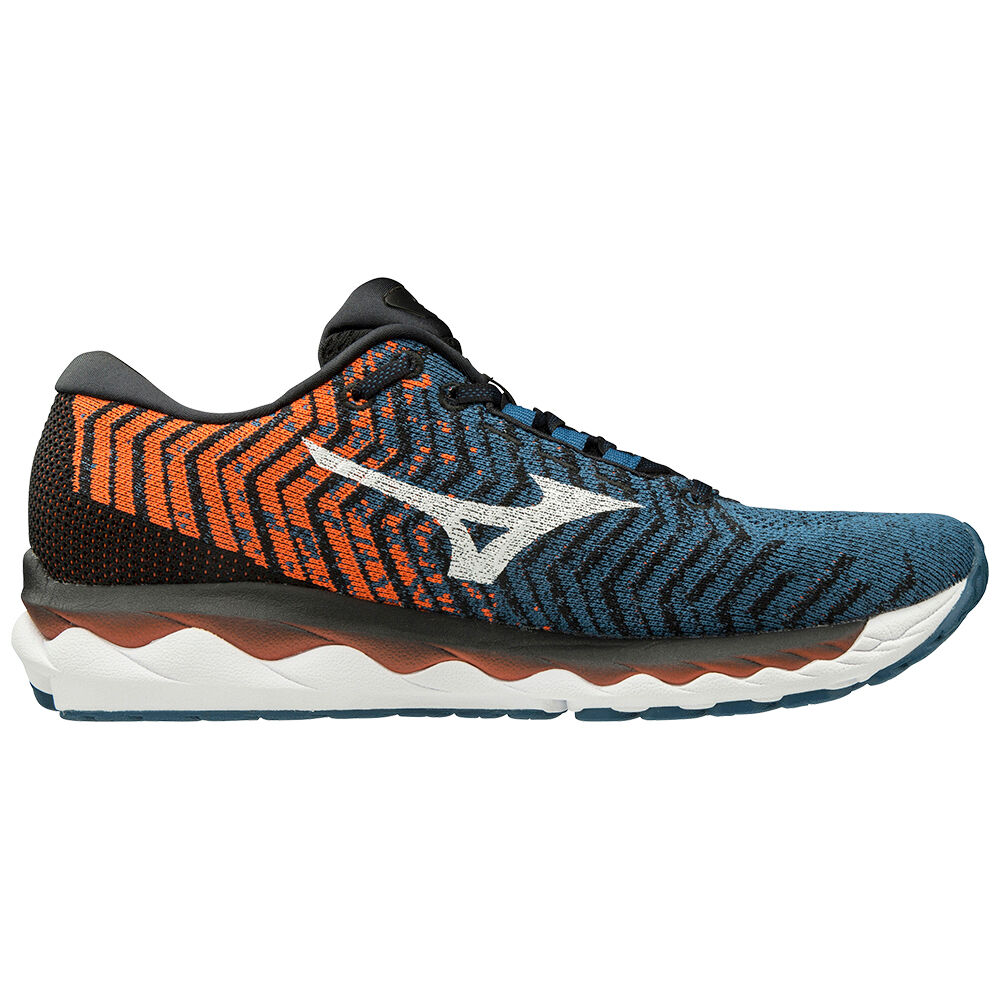 Mizuno WAVE SKY WAVEKNIT 3 Löparskor Herr Blå Vita Bruna | 743261MTY