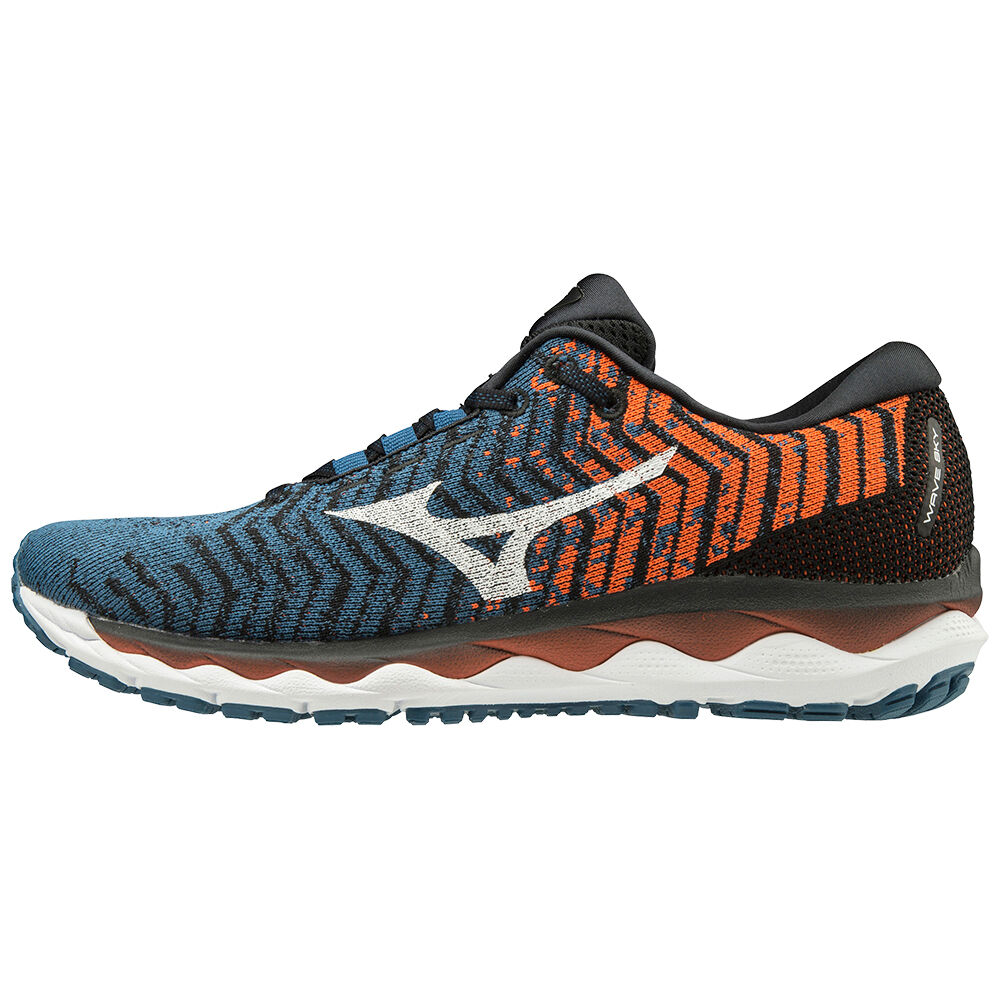 Mizuno WAVE SKY WAVEKNIT 3 Löparskor Herr Blå Vita Bruna | 743261MTY